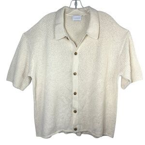 Topman Cardigan Sweater Mens XL button academia casual layer waffle chunky